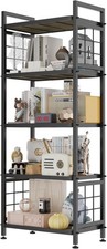 5-Tier Pantry Shelves with Wooden Boards, Heavy Duty Storage Shelves  Book