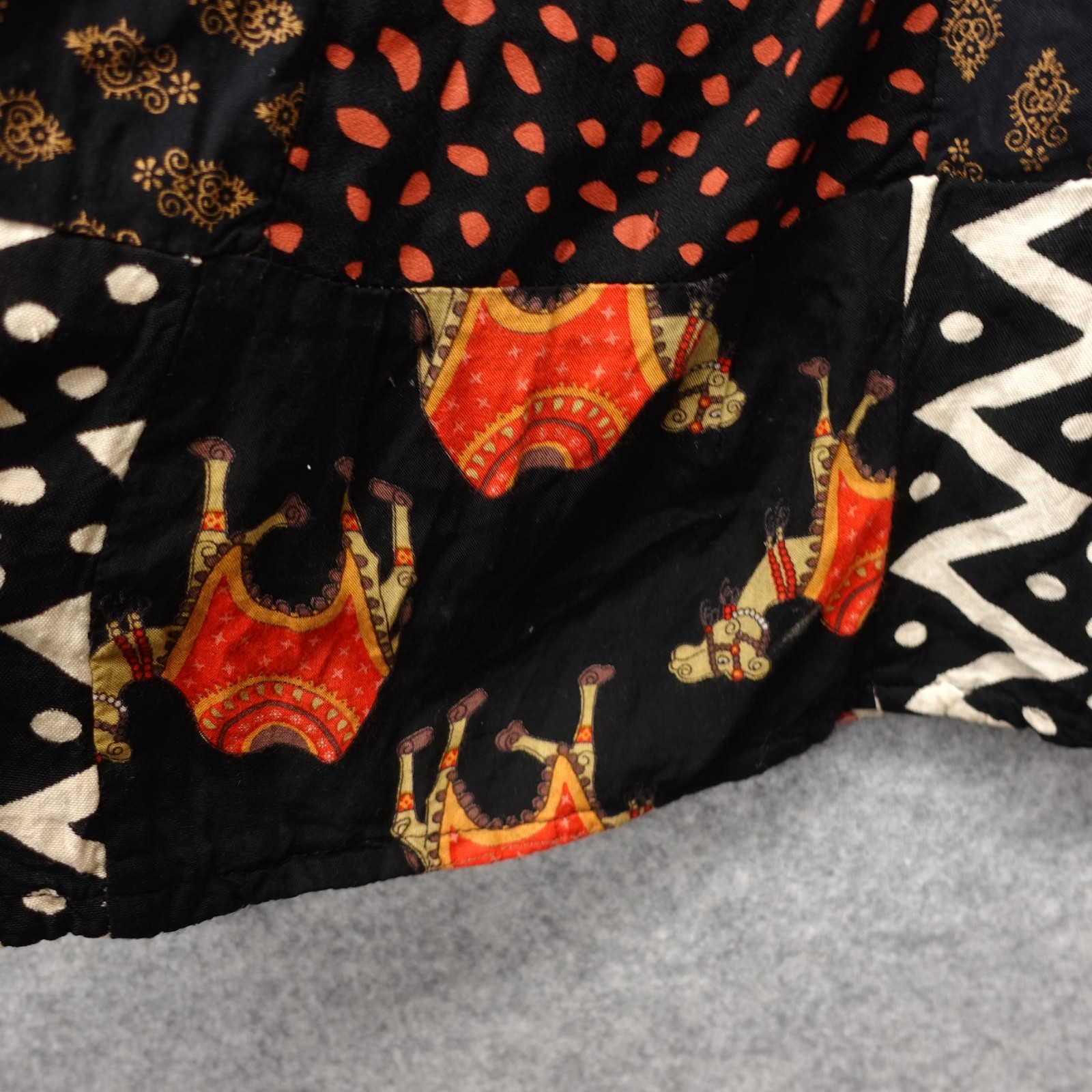 Boho Patchwork Skirt Womens SMALL Medium Multi Fl… - image 7