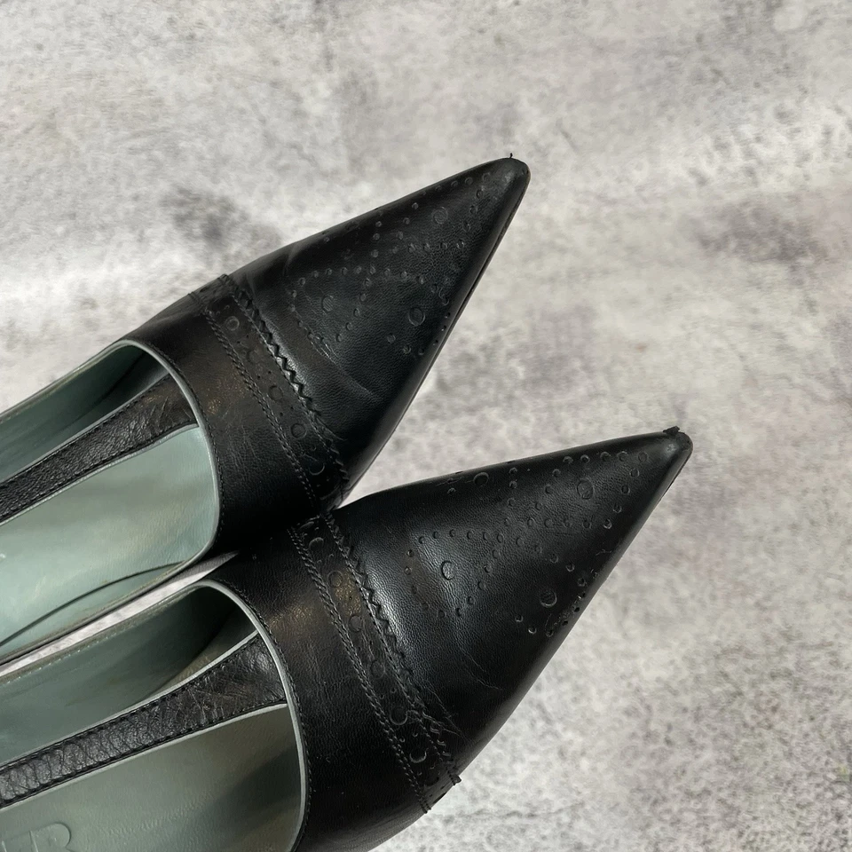 Sapatos femininos Jil Sander salto de couro tamanho 39 - Imagem 3 de 4