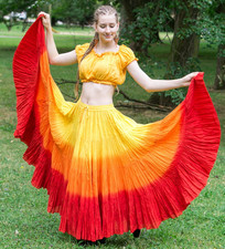 Cotton 25 Yard ATS Tribal 4 Tier Gypsy Skirt Belly Dance AA