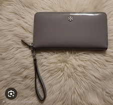 Tory Burch Emerson Patent Leather Zip Around Continental Wallet shopping Bag