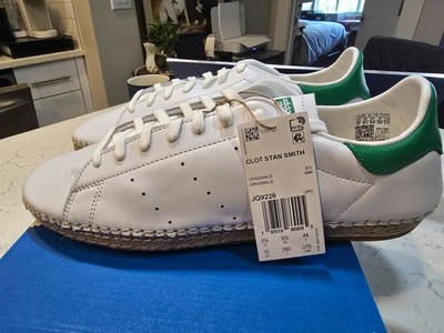 Adidas Originals Mens Clot Stan Smith Cloud White Green Sneakers