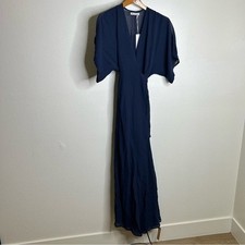 NWT Reformation Winslow Wrap Maxi Dress In Navy Size XS