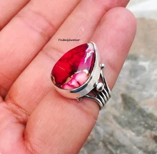 Dahlia Kingman Copper Turquoise, Solid 925 Sterling, Silver Ring For He All Size