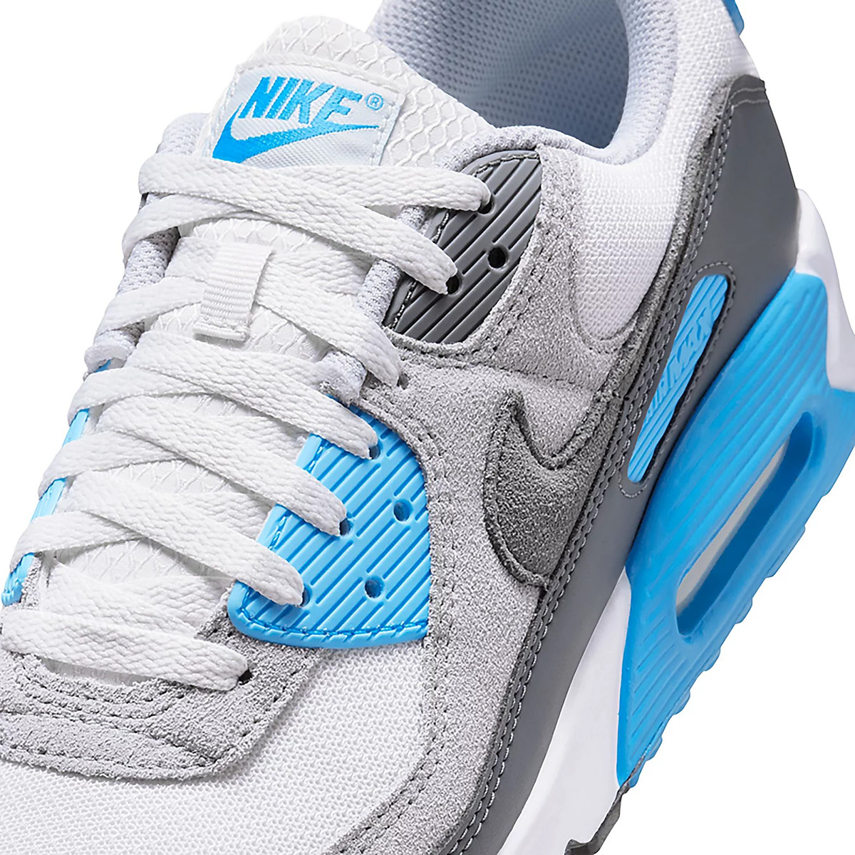 Men’s Nike Air Max 90 Shoe-Grey/Blue/White — product photo 5 of 8