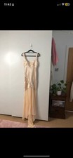 House Of CB Vittoria Cream Ivory Chiffon Train Maxi Prom Dress, Size Medium