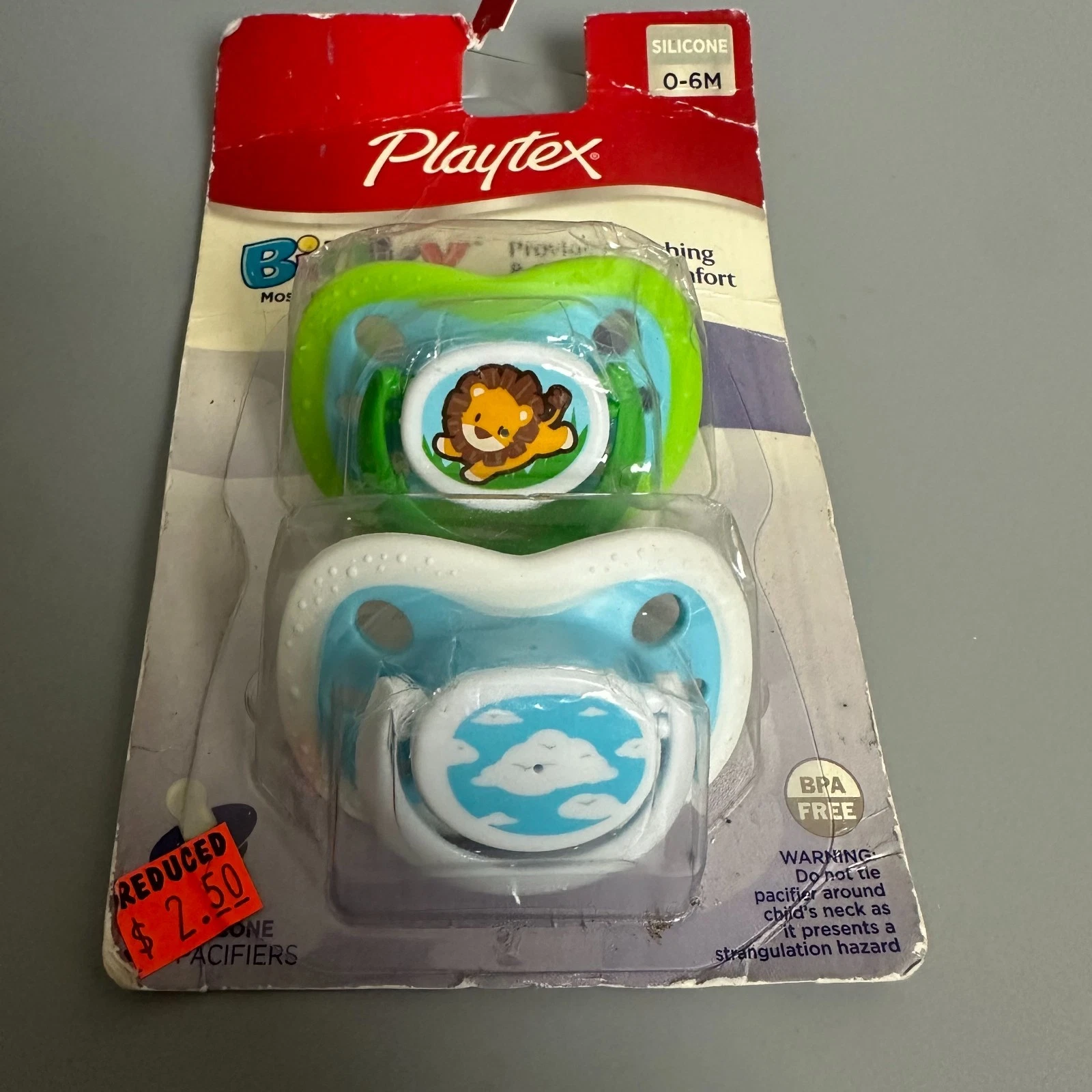 Playtex Binky Silicone Pacifier 2 pk 0-6 Months NOS 2013 Cloud Lion BPA free
Opens in a new window o