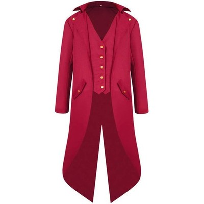 Herren Steampunk Vintage Frack Jacke Mittelalter Gothic Viktorianischen Gehro...