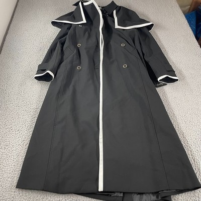 Karen Millen Tailored Contrast Tip Detail Cape Trench Midi Coat US Size 2 NEW