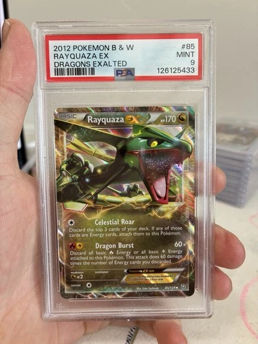 2012 POKEMON BLACK & WHITE DRAGONS EXALTED #85 RAYQUAZA EX PSA 9