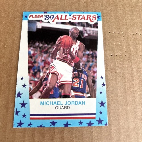 MICHAEL JORDAN 1989 Fleer All Stars Stickers #3 Bulls Basketball Card (f5)