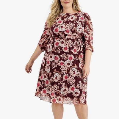 Anne Klein Floral Dress Elastic Waist Elderberry Combo 1X Woman NEW! Pretty | eBay Anne Klein Floral Dress Elastic Waist Elderberry Combo 1X Woman NEW! Pretty | eBay