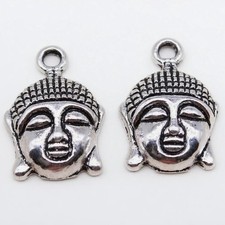 100x Tibetan Silver Large Buddha Head Charms Pendants 22x15mm DIY Jewelry Making