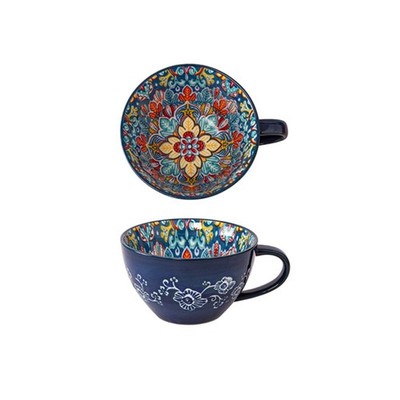 Retro Keramik Kaffeebecher groß Milch Tee Tasse für Kakao Cappuccino Latte UK