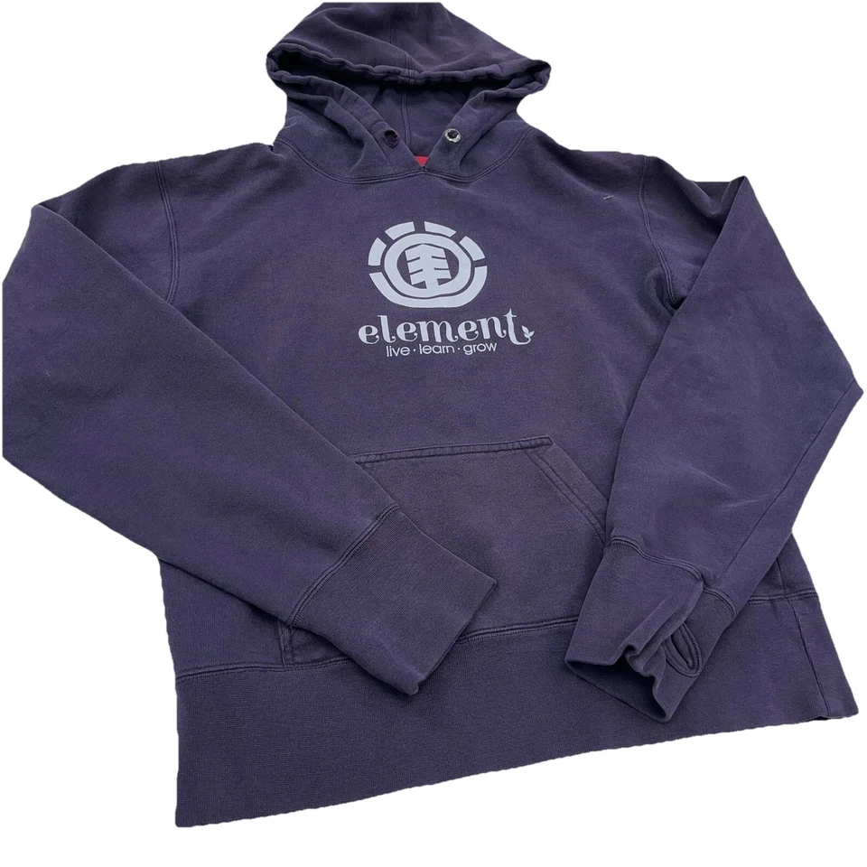 Vintage Y2K Element Hoodie Women Large Purple White Sweatshirt Sweater Skate * - Image 3 of 4