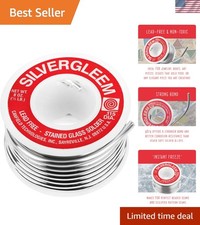 Silvergleem Lead-Free Silver Solder Wire 1/2 lb for Stained Glass Jewelry