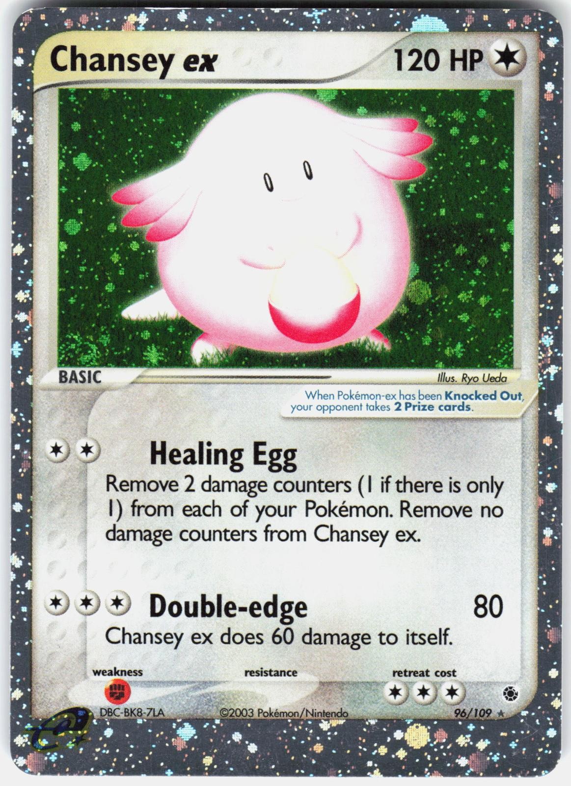 Pokemon Chansey ex 96/109 Holo EX Rare Ruby & Sapphire Pokemon Near Mint