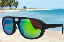  Youth COSTA DEL MAR black/green mirror STREET HEAT polarized 580P sunglasses