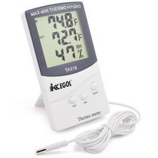 Dual Sensor LCD Display Indoor Outdoor Digital Thermometer Hygrometer with Max M