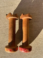 Vintage wooden sewing thread spools