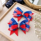 Patriotic Hair Bows 4th of July Red White Blue Hair Accessories Girls Rhinestone — photo 1