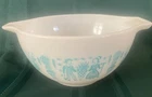 PYREX TURQUOISE 441 Blue Amish Butterprint Cinderella 1 1/2 pint VTG