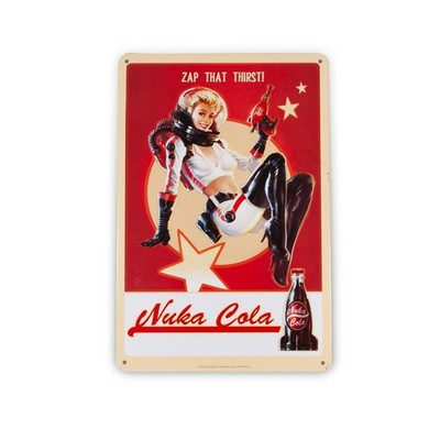 Ausfall 76 Nuka Cola Mädchen Metall Zeichen Fanwraps Offiziell Lithographie