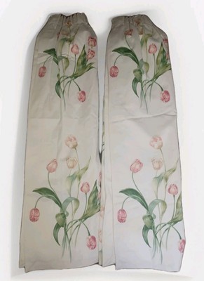 Paar Sanderson Promise Tulpen 2001 gefütterte Vorhänge 49'' breit x 47'' lang