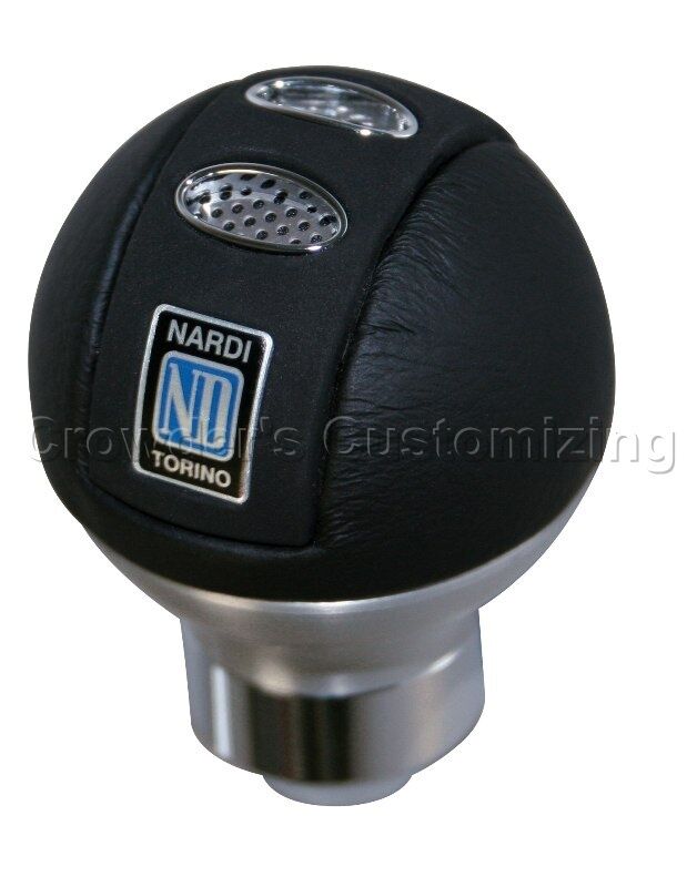Nardi Gear Shift Knob Orbit Black Leather & Aluminum 75th Nardi Gear Shift Knob Orbit Black Leather & Aluminum 75th