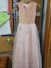 Girls Pink Tulle Lace Formal Party Wedding Dress Sz 12/14 NWT