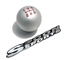 Round Shift Knob Manual Threaded 5 Speed For Honda Civic 96-00 Spoon Emblem Jdm