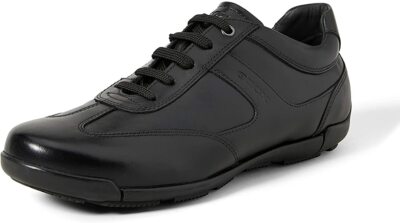Geox Herren U Edgware A Sneaker Turnschuhe Schwarz Gr. 6 39 LEDER Atmungsaktiv Neu mit Karton