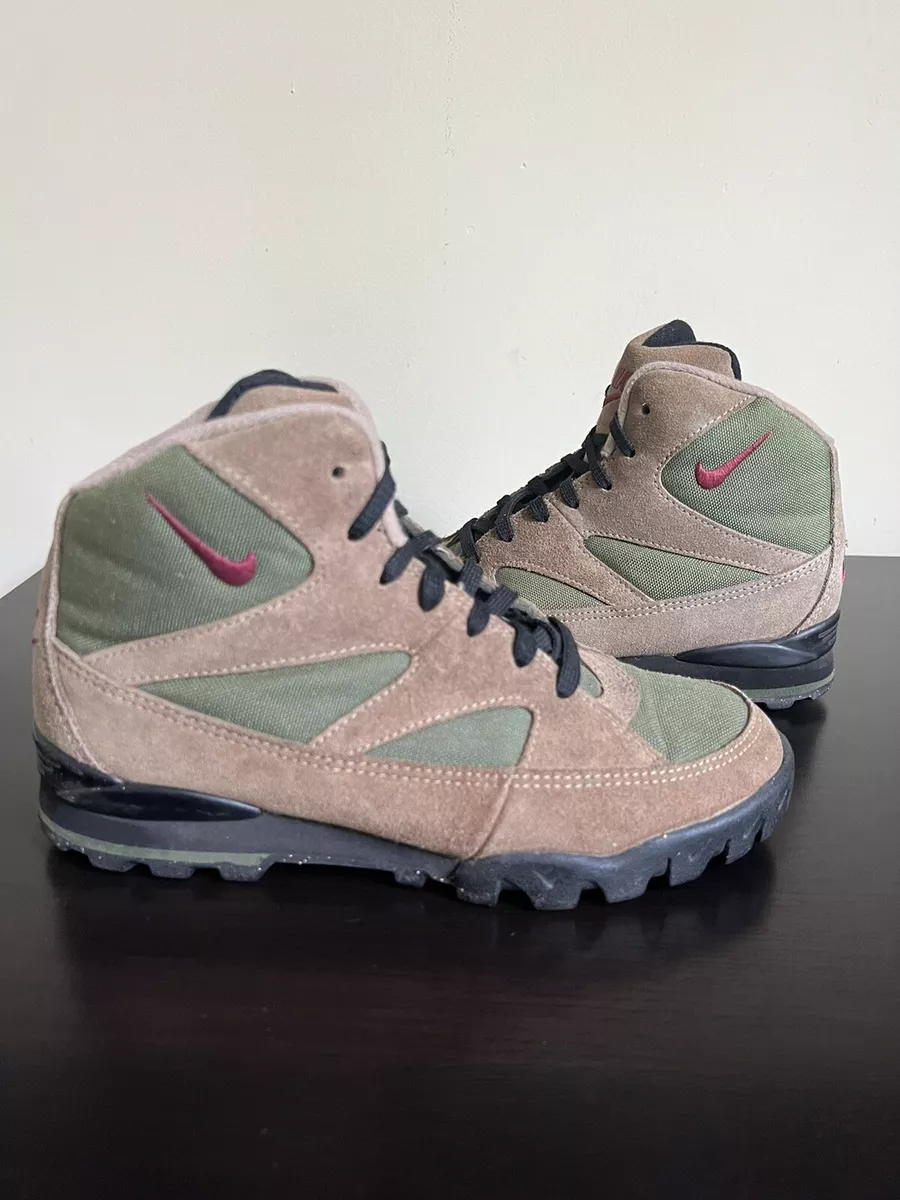 Vintage Nike Air Caldera ACG II Boots OG Womens Sz 8 Hiking Brown Green Red
