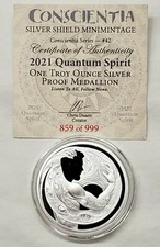 1oz Silver Shield 2021 Quantum Spirit Proof Silver Round #42 Conscientia Series 100.00 per troy oz