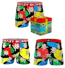 CRAZY BOXER STAR WARS THE MANDALORIAN BABY YODA MENS BOXER BRIEFS IN BOX, SMALL 
