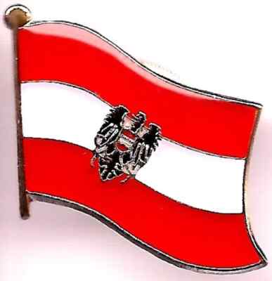 Austria Waving Flag Lapel Pins, Patriotic Austrian Flag Metal Pin