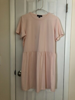 Missguided T-Shirt Dress peachy/pink Cotton Blend Knee Length size 10 | eBay