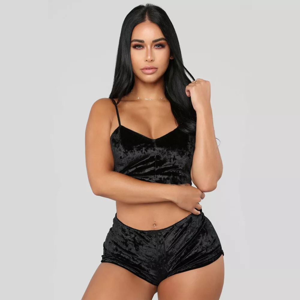 Lenceria Para Mujer Pijama Babydoll Ropa De Dormir De Terciopelo Sexy USA  SELLER