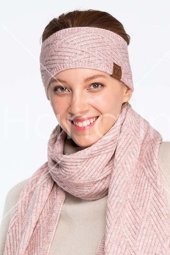 C.C Exclusive Women's Diagonal Stripes Criss Cross Winter Knit Headband Headwrap - Picture 3 of 15