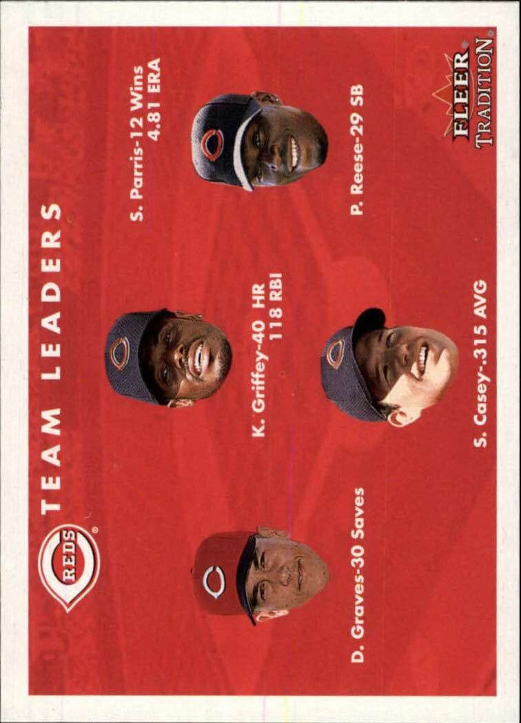 Ken Griffey Jr 2001 FLEER TRADITION WARNING TRACK INSERT #WT8 CINCINNATI REDS!