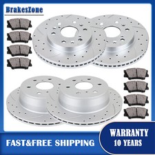 Front and Rear Brake Rotors Pads Kit fit for Cadillac Escalade GMC Yukon Drilled