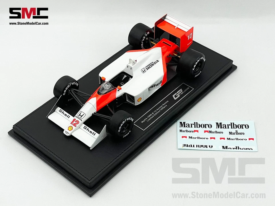 Mclaren MP4/4 #12 Ayrton Senna 1988 Campeón del Mundo de F1 1:18 GP RÉPLICAS + Calcomanía Foto 3 de 4