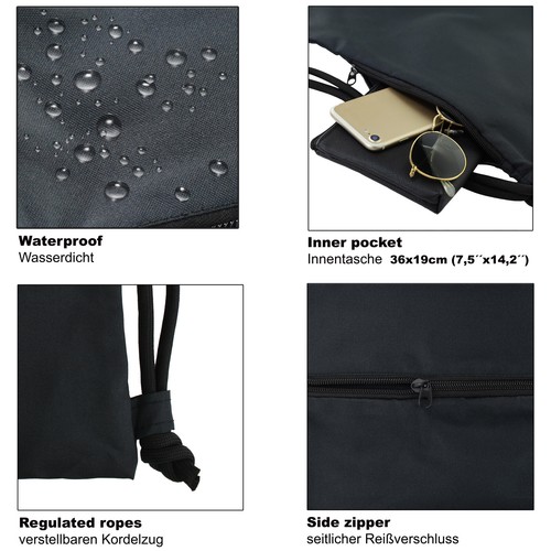 Spruch Schwarz ist Bunt genug Turnbeutel Hipster Sportbeutel Tasche Rucksack - Bild 8 von 8
