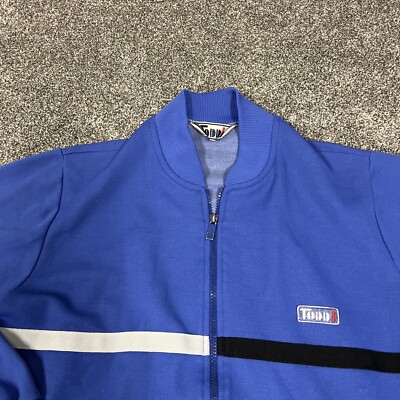Vintage Todd1 Track Jacket Men's Medium 80s Full Zip Blue Tennis M