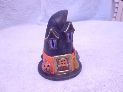 Halloween Witches Hat House Figurine New No Box Or Tag 