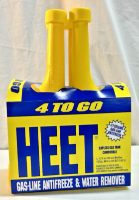 BRAND NEW ''Heet'' 4 Pack Gas Line Antifreeze & Water Remover Bottles 12oz *48 oz*