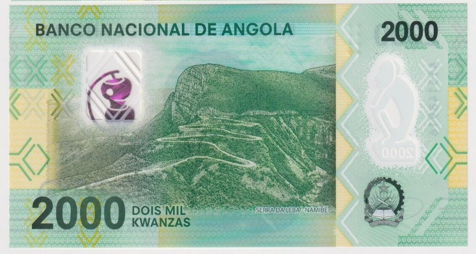 ANGOLA 2000 KWANZAS (2020) - P-NEW  UNC Polymer Notes -Prefix A - Image 3 of 3