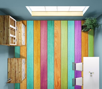3D Color Plank SKE2983 Floor WallPaper Print Decal Epoxy Floor Deco Kay