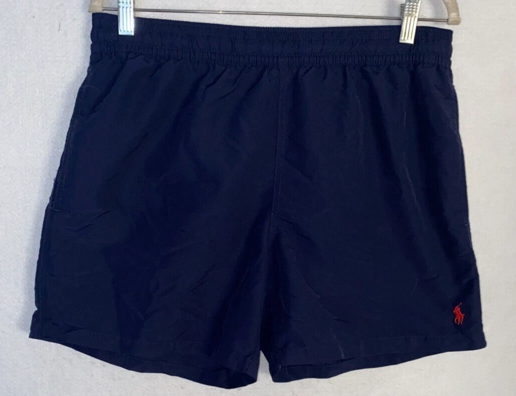 POLO RALPH LAUREN WORKOUT SHORTS Navy Blue RED PONY PERFORMANCE RUNNING Men's L