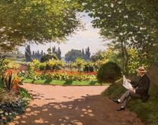 Claude Monet Adolphe Monet in Garden Giclee Canvas Print 8x10 Impressionist Art